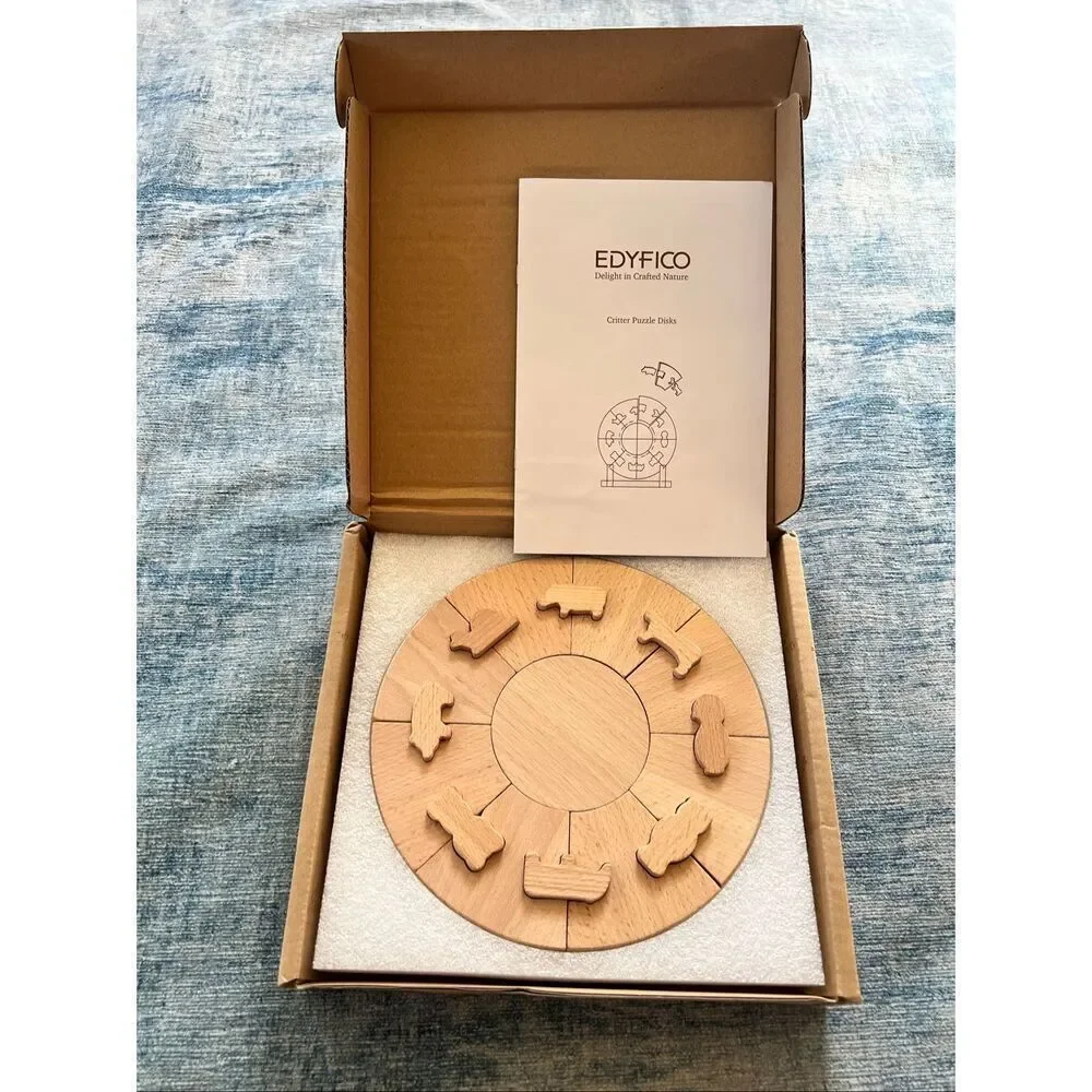NIB! Edyfico Critter Puzzle Disk 3D Wooden Puzzle